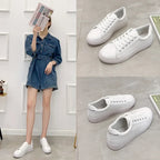 Trendy and minimalist 2025 white shoes, new spring and autumn fashion classic versatile student casual sports flat shoes