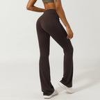 Women Cross Waist Fitness Breathable Yoga Training Gym Outdoor Dance Sport Flare Pants