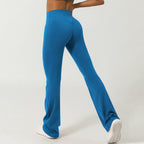 Women Cross Waist Fitness Breathable Yoga Training Gym Outdoor Dance Sport Flare Pants