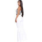 Women Jeans Flare Pants Sexy Denim Long Pant Hip Wrap Casual Solid Elegant Splice Regular Slim Fit High Waist Trousers Summer