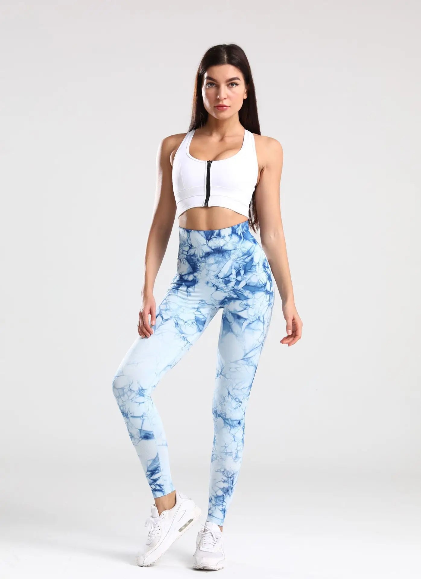 Tie Dye Seamless Gym Leggings Women Push Up Women Mallas Sports Fitness Contour Yoga Running Pants Elastic  Leggins