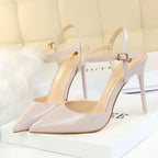 Summer Women Red Blue Sexy Nightclub Stripper Dance Sandals Lady Fetish 10.5cm High Heels Holiday Concise 2024 Versatile Sandles