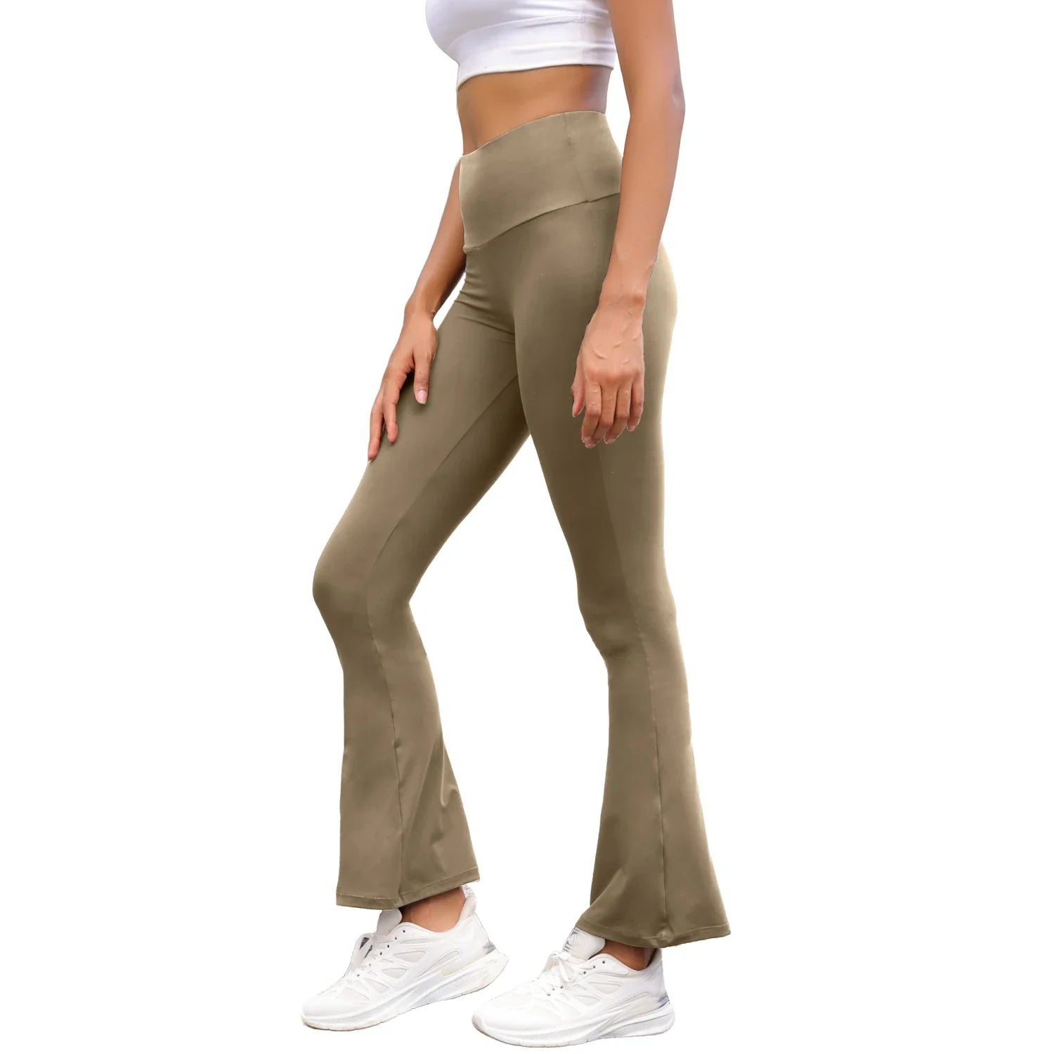 Women's Super Soft Flare Pants High Waisted Tummy Control Workout Yoga Push Up Gym Fitness  Long Leggings Bell Bottoms