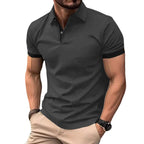 Summer Men Polo Shirts Men Short Sleeve Shirt Contrast Color Lightweight Streetwear Casual  Lapel Collar Tops