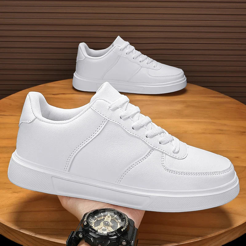 Fashion Leather Men White Sneakers Breathable Comfort Classic Casual Shoes Mens Outdoor Walking Shoes Couple Footwear Size 36-47