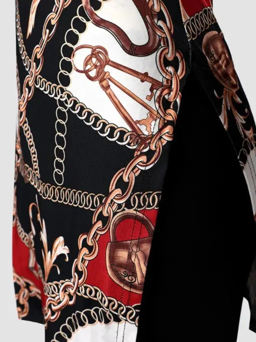 LW Plus Size Two piece set Figure Print Striped Split Pants Set One Shoulder Long Sleeve sexy women suit Streetwear Tracksuit