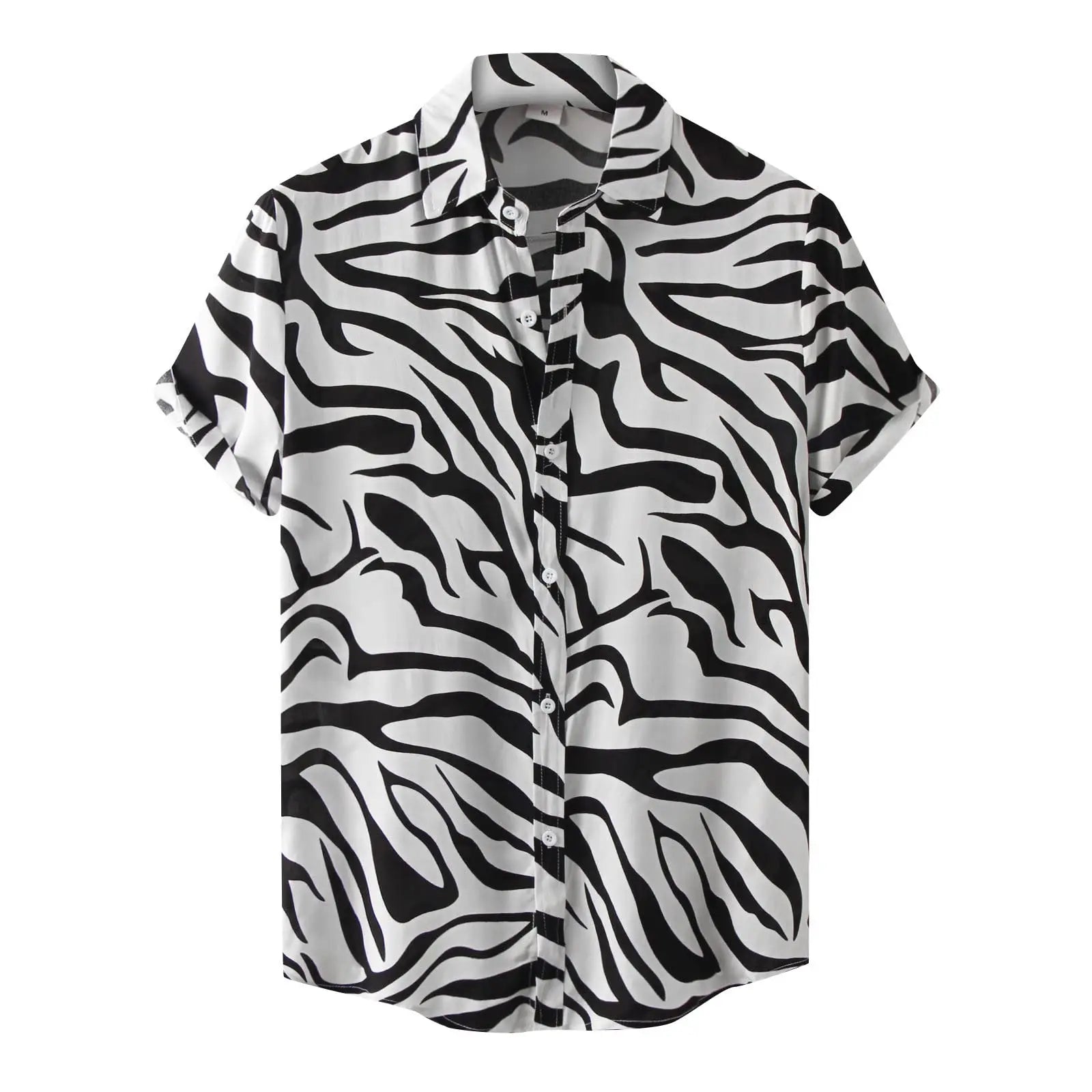 Urban Hippie Shirt â€?Men's Trendy Tie-Dye Print Short Sleeve Button-Up with Modern Marbled Color Blends