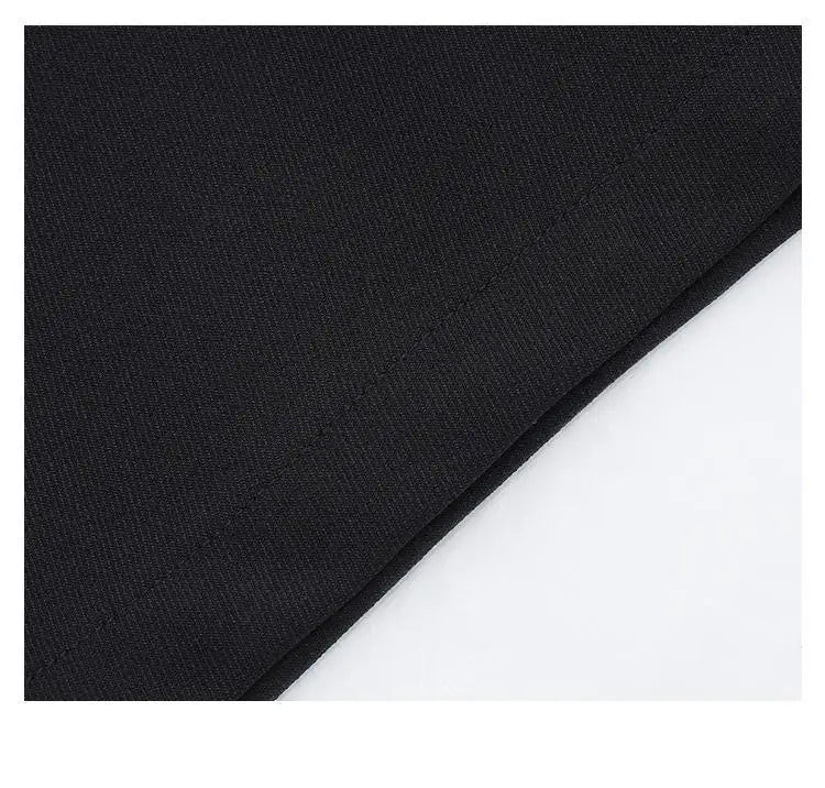 HOUZHOU Women Wide Suit Pants High Waist Gothic Japanese Style Baggy Black Trousers Irregular Straight Pants Casual Streetwear