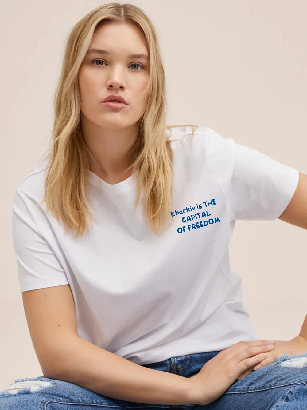 Summer Simple Fashion Print T-Shirt With Mariupol is The CAPiTAL of Freedom Women's Boutique Cotton Tee Drop Sleeve Unisex Shirt