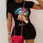 Women Short Sleeve O-Neck Loose Casual Tshirt Dresses Short Sleeve dresses Female Bodycon Streetwear Clothing