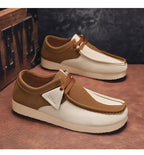 Fashion Khaki Casual Shoes For Men Suede Leather Loafers Men Platform Slip-on Men's Driving Shoes Lightweight Leisure Men Shoes