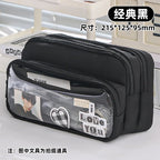 Exquisite Transparent Pencil Case Student Large Capacity Multifunctional Convenient Stationery Storage Bag