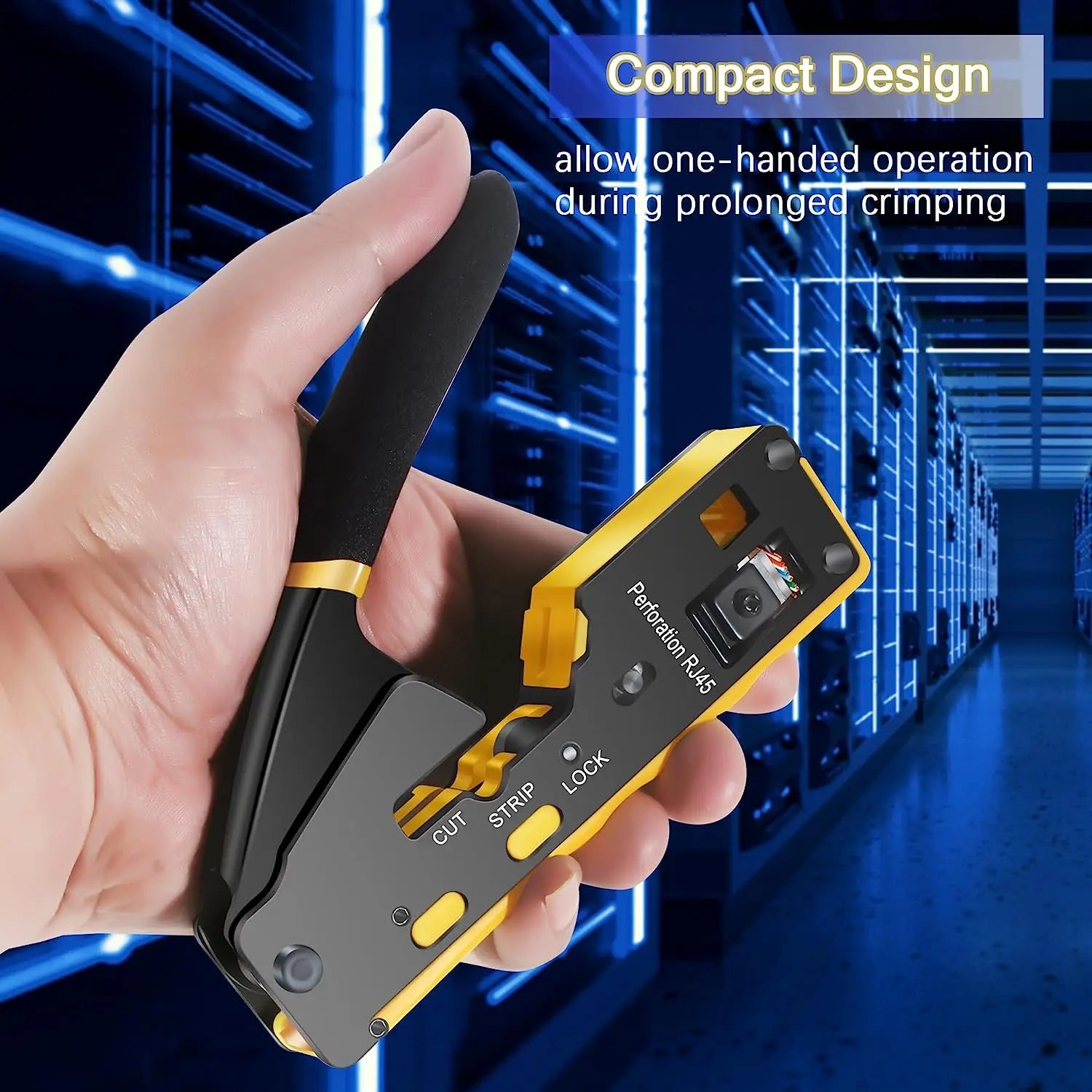ZoeRax RJ45 Crimping Tool Ethernet Crimper for Cat6 Cat5 Cat5e RJ45 Pass Through Connectors and RJ12 Ends