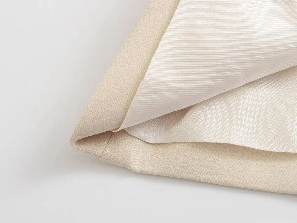 TRAFZA Women Elegant Solid Pant Suit Front Button Strapless Sexy Tank Tops + Side Slit Trouser Female Fashion Streetwear Sets