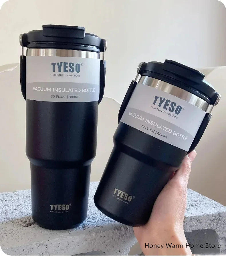 Tyeso Stainless Steel Coffee Cup Cold And Hot Double-layer Insulated Cup Tumbler Thermo Water Bottle Car Travel Mug Vacuum Flask