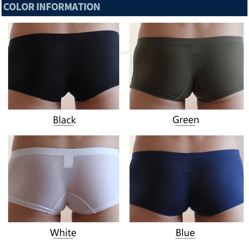 CLEVER-MENMODE 3/ kit Men Underwear Ice Silk Sexy Translucent Boxer Shorts Ultra-thin Panties Boxershorts Underpants Cool