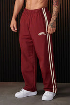 Men's Sweatpants Autumn Winter New Gym Sports Fitness Printed Ribbon Woven Mid Waist Straight Leg Pants Fashionable Casual Pants