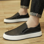 High Quality Brand Men's Genuine Leather Shoes Soft Soles Comfortable Loafers Non Slip Outdoor Men's Flat Shoes Free Delivery