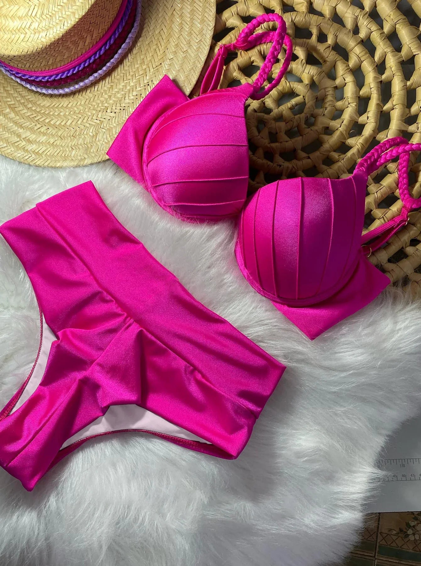 Cheap Push Up Bikinis Women Swimsuits  Solid Padded Women Swimwear Vintage Female Swimsuit High Waist Biquini Bathing Suit