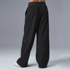 yoga high waist women's straight leg wide leg pants sports fitness pilates training casual pants