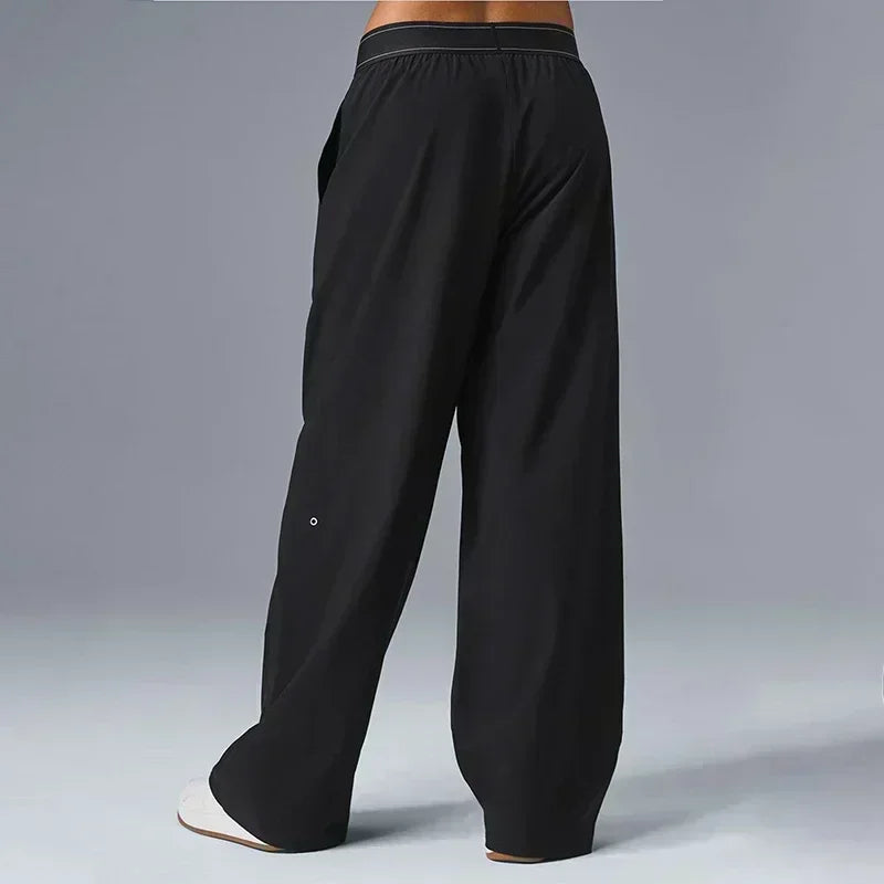 yoga high waist women's straight leg wide leg pants sports fitness pilates training casual pants