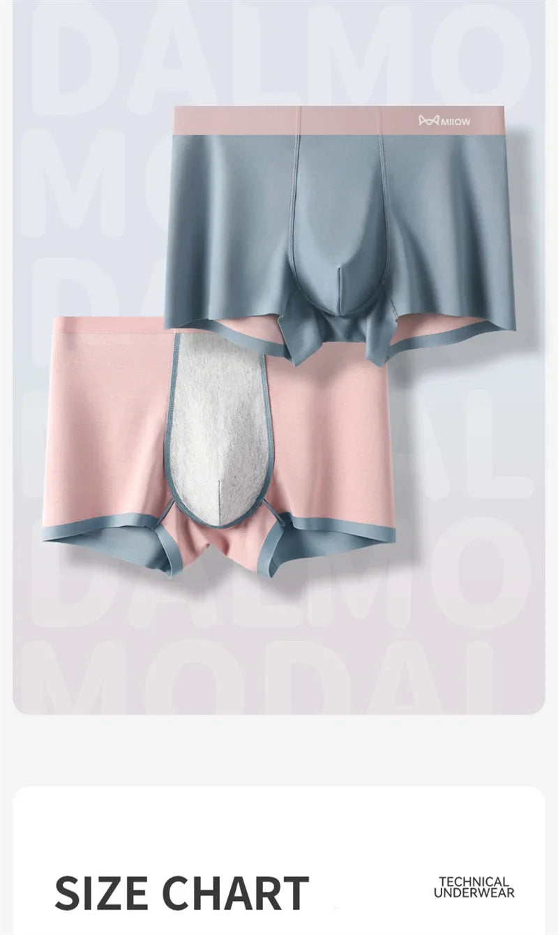 MiiOW Dry Breathable Summer Men's Panties Set Seamless Sexy Men Underwear Boxers Cotton Crotch Man Underpants Male Boxer Briefs