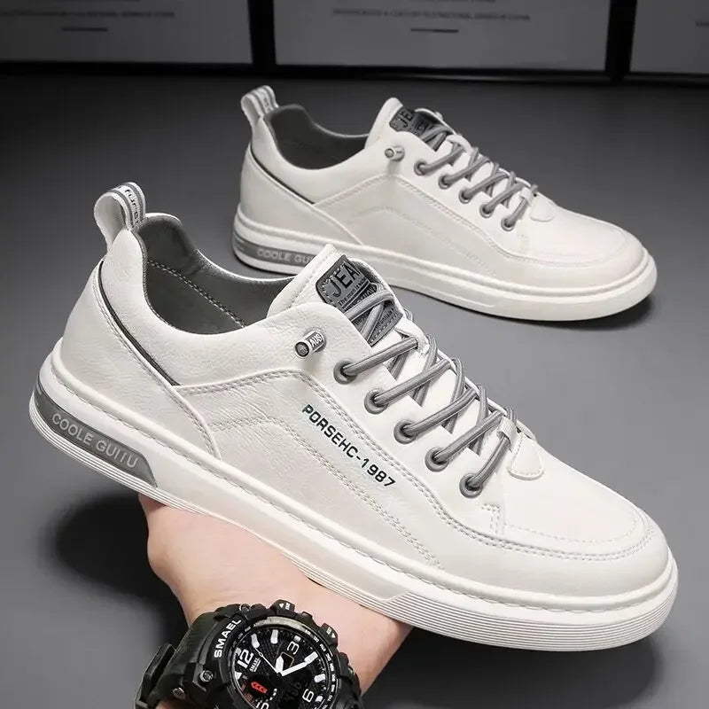 Trendy Versatile Cloth Shoes Men's Spring New Breathable White Shoes Men's Sports and Leisure Board Shoes Trendy Shoes