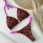 Swimwear Women Leopard Printed Sexy Bikini Set Striped Beachwear Summer Swimsuit Two-pieces Thong Bathing Suit Biquinis