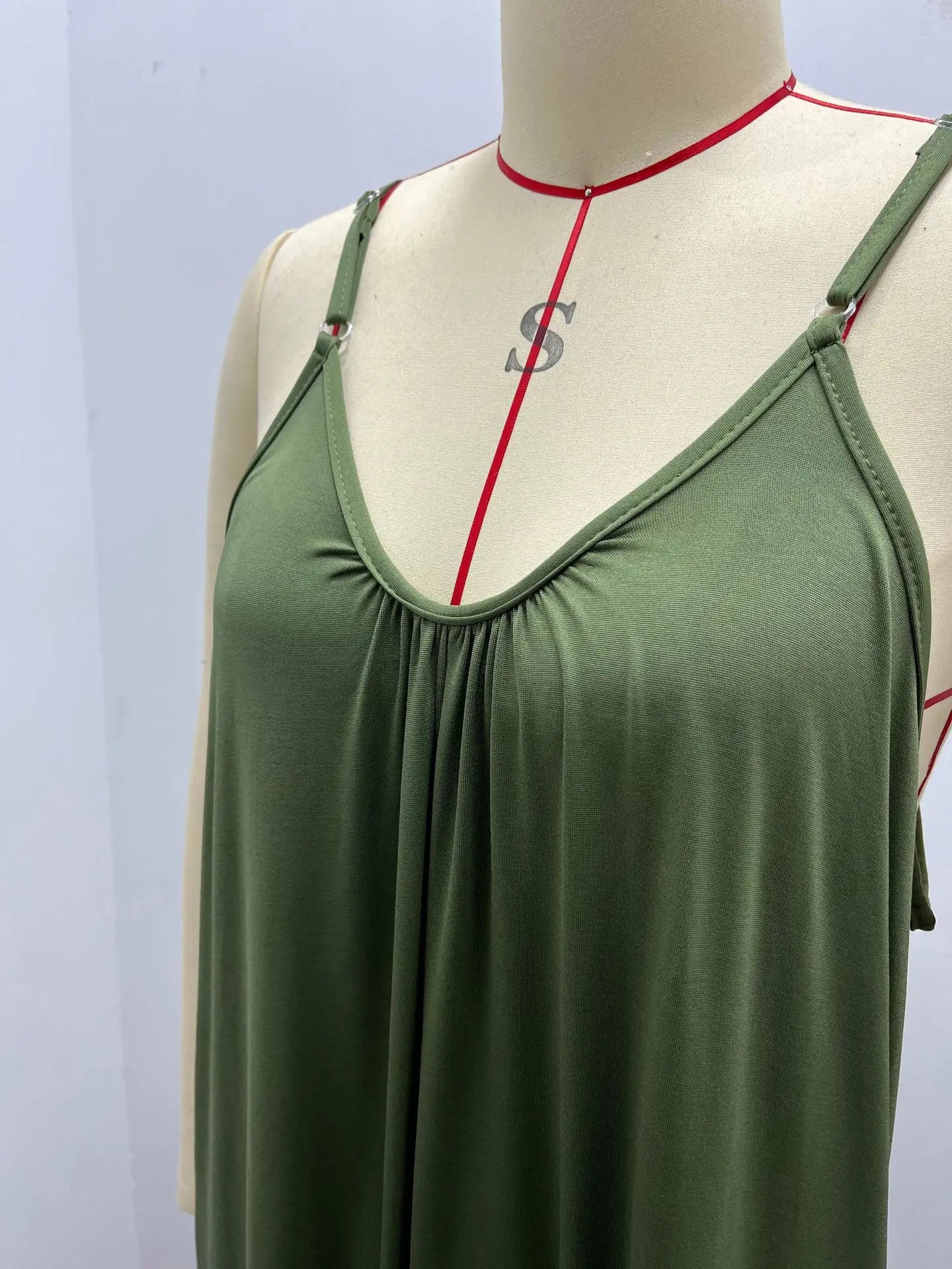 European and American Suspender  Women's 2023 Summer New Foreign Trade Tolid Color Pocket Casual Jumpsuit