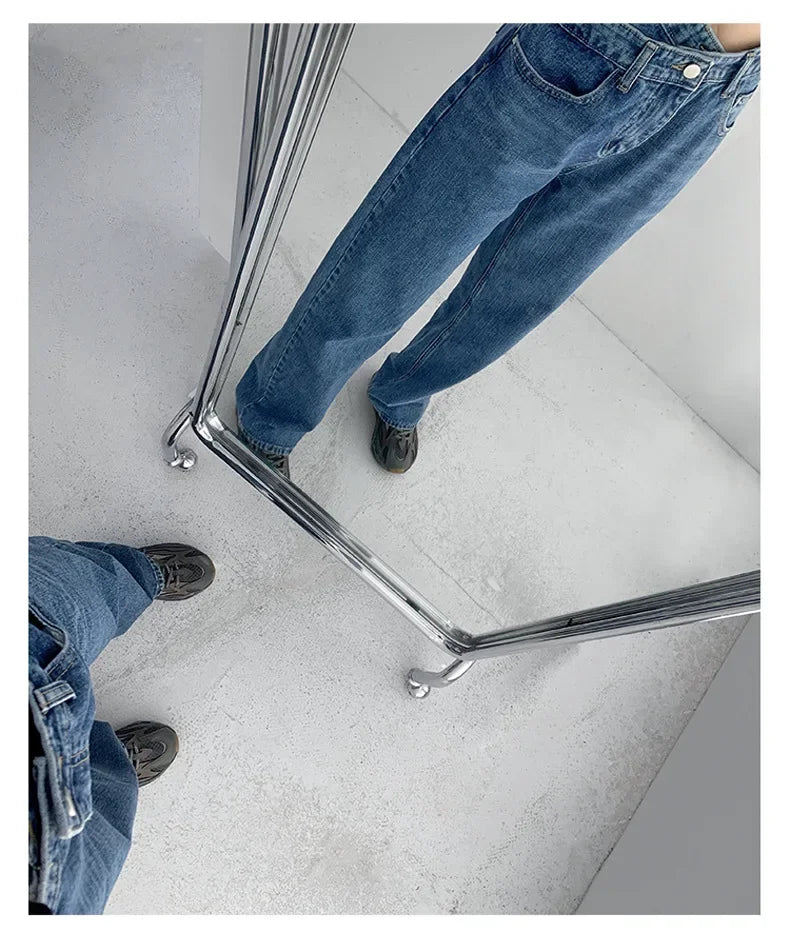 High-waisted Women's Vintage Jeans Loose-fit Straight-leg Slimming Draped Denim Trousers