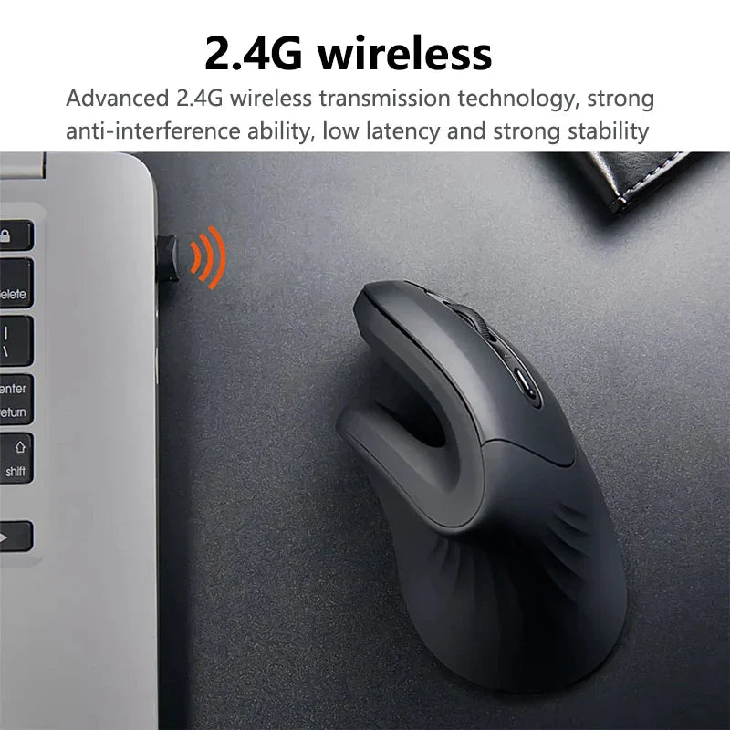 Warvank U1 Vertical Wireless Mouse Rechargeable Silent Office Mice Ergonomics DPI Adjustable For Laptop PC Computer Office Home