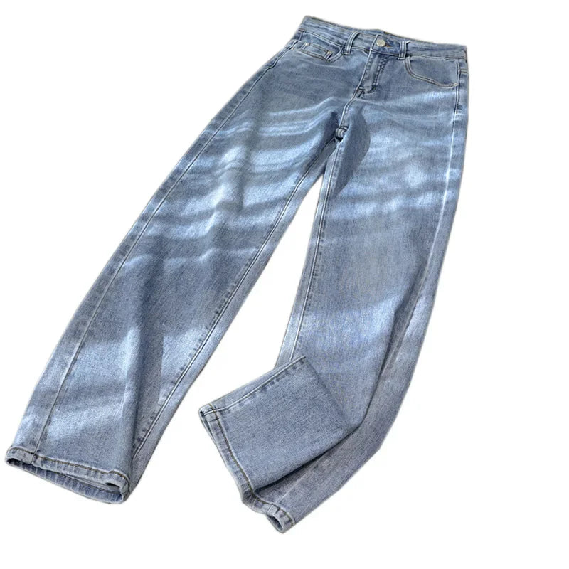 High-Waisted Loose-Fit Casual Slimming Straight-Leg Jeans Women's Petite Wide-Leg Trousers Fashionable Streetwear From China