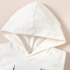 Toddler Baby Boy 4th of July Outfits, Letter Print Hooded Tank Tops Elastic Waist Striped Shorts Infant Summer Set