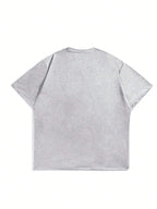 Summer men's 100% pure cotton casual loose plus size Letter And Mountain pattern printed round neck short sleeved T-shirt top