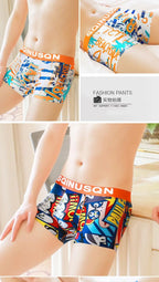 Lightweight Ice Silk Mens Underwear Elastic waistband Boyshorts Cotton 3D-Pouth Youth Boxer shorts Loose Male Boxer Underpants