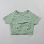 Impact Crop Top Women Short Sleeve Yoga Shirts Slim Fit Seamless Workout Top T-shirt Gym Clothes Woman Sportwear