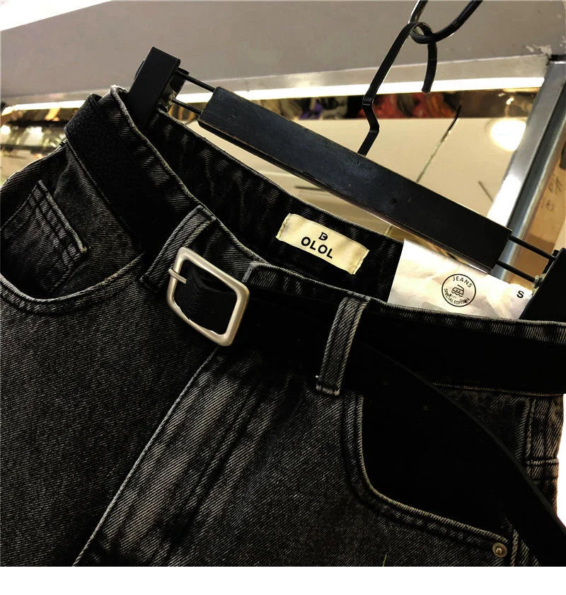 Black Gray Women Summer High-waist Slimming Outdoor Wear A- label Hot Pants Loose Cotton Shorts Urban Casual Style