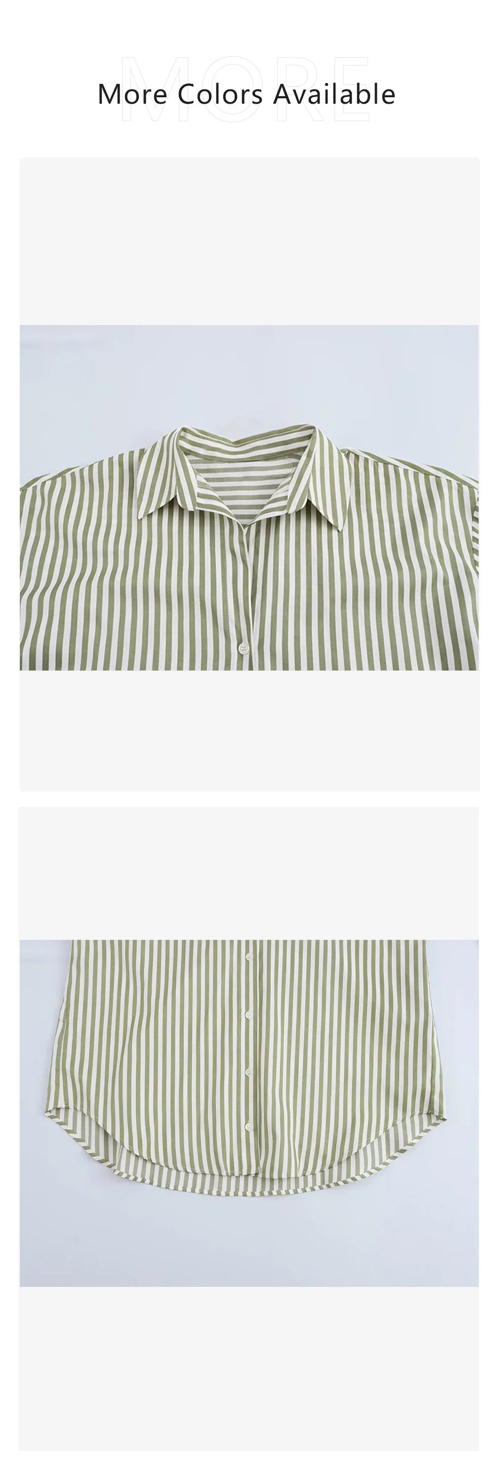 UNIZERA Women's Basic Striped Shirt with Collar Pocket Buckle Decoration Spring/Summer New Women's Shirt Top