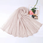 Dot Pom Pom Cotton Hijab Scarves Women Muslim Shawls Big Size Headscarf Wraps Solid Headbands Turbans Bandana Foulard Bufandas