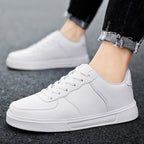 Fashion Leather Men White Sneakers Breathable Comfort Classic Casual Shoes Mens Outdoor Walking Shoes Couple Footwear Size 36-47