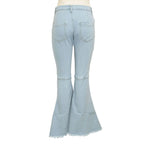 Women Jeans Flare Pants Sexy Denim Long Pant Hip Wrap Casual Solid Elegant Splice Regular Slim Fit High Waist Trousers Summer