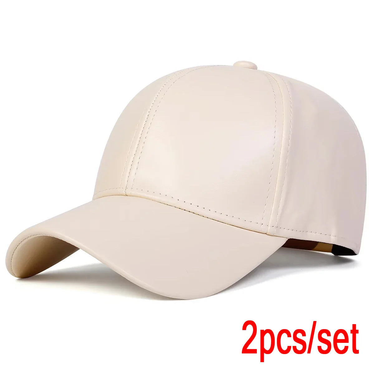Unisex Light Panel Solid Color PU Leather Baseball Caps Spring Autumn Outdoor Adjustable Casual Hats Dad Hat Sunscreen Hat
