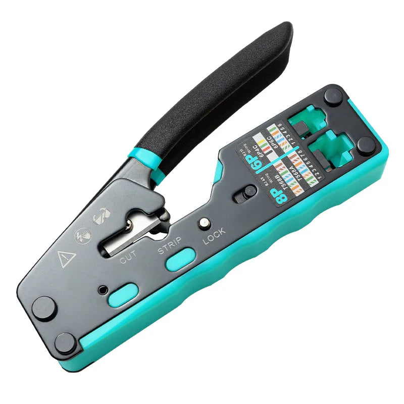 ZoeRax RJ45 Crimping Tool Ethernet Crimper for Cat6 Cat5 Cat5e RJ45 Pass Through Connectors and RJ12 Ends