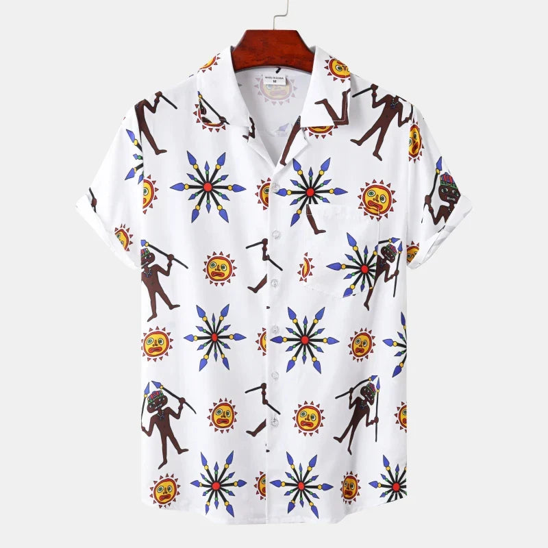 Summer Rainbow Men's Vocation Lapel Camisa Oversized Hawaiian Shirts 3d Print Fashion Men Women Beach Short-sleeved Blouse Tops