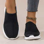 W003 Unisex Men's and Women's Flyknit Sports Shoes Running Shoes Soft Sole Wear-Resistant Lightweight Black White Casual Sports Shoes Campus Casual Style Four Seasons Loafers