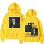Hip hop rapper Lil Peep patterned hoodie high-quality fashion pullover men's and women's street fashion retro hooded sweatshirt