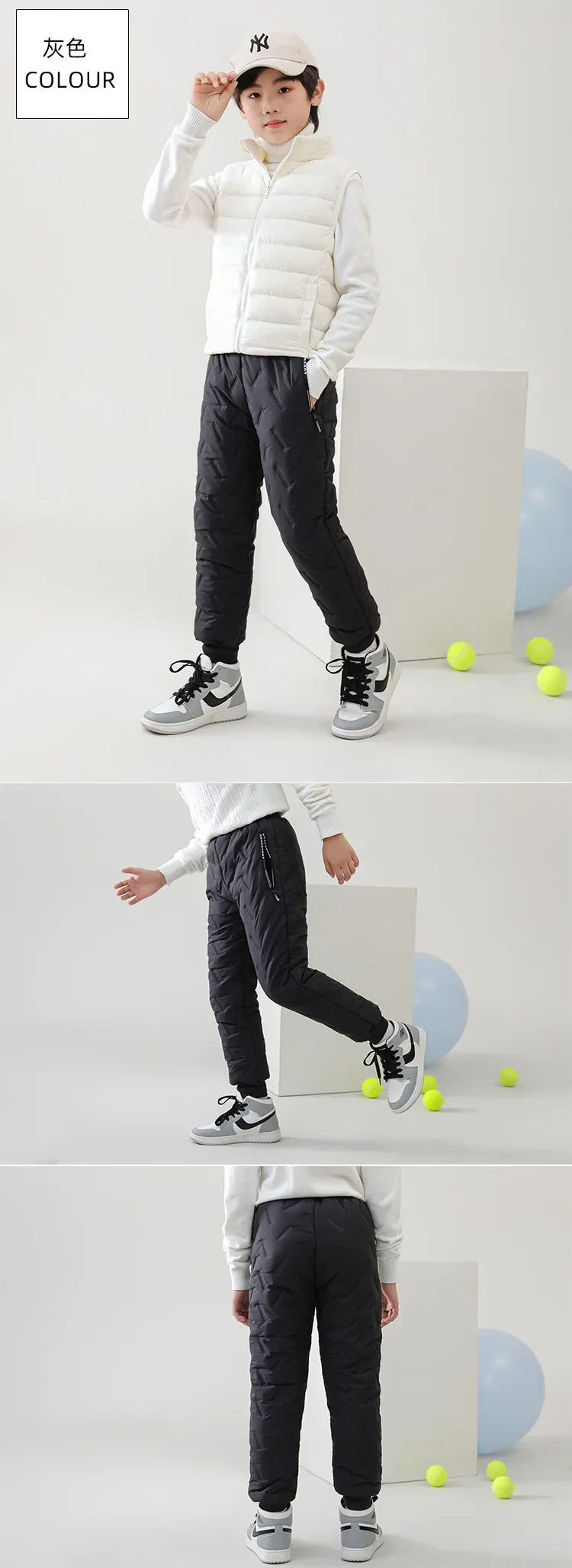 Children's Cotton Pants Winter Boys Thickened Trousers Teen Boys Cotton Lamb Wool Warm Cotton Pants Boys' Plush Casual Pants