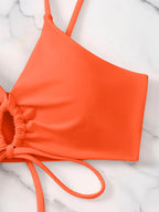 Summer Women's Leopard Patchwork Swimsuit Sexy Back Cross Lace-Up Swimwear High Waist Bikini Set Push Up Bathing Suit Beachwear