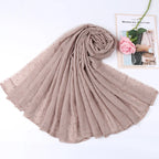 Dot Pom Pom Cotton Hijab Scarves Women Muslim Shawls Big Size Headscarf Wraps Solid Headbands Turbans Bandana Foulard Bufandas