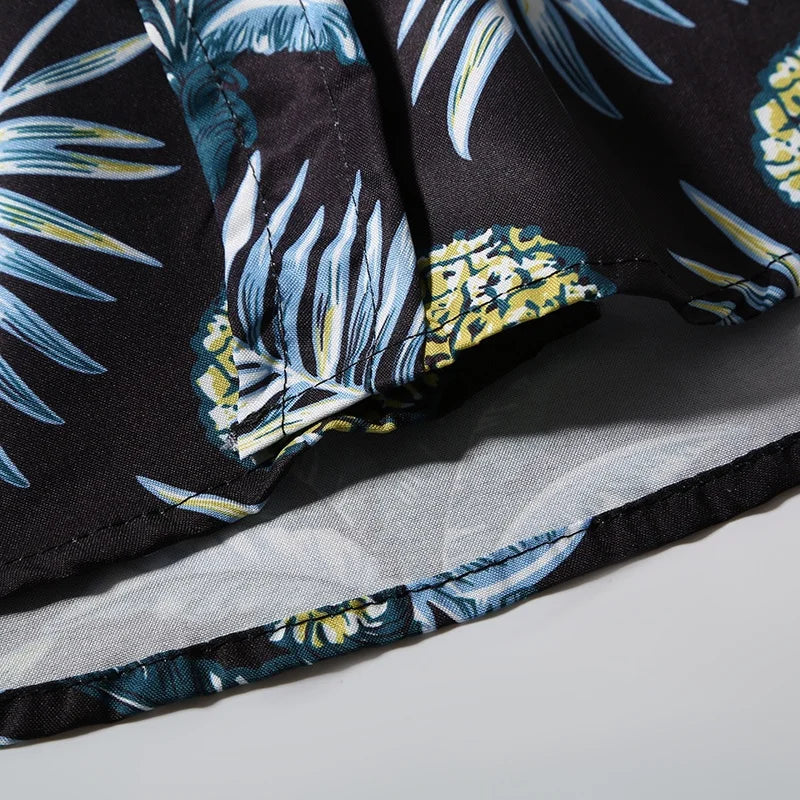 Men's Summer Short Sleeve Printed Shirt Thin Beach Shirt Men's Clothing Turtle Neck Polo  Shirt for Men Casual Top